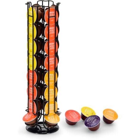 Porte-capsules de café pour 32 capsules Dolce Gusto, support de rangement pour capsules de café, rotatif, noir