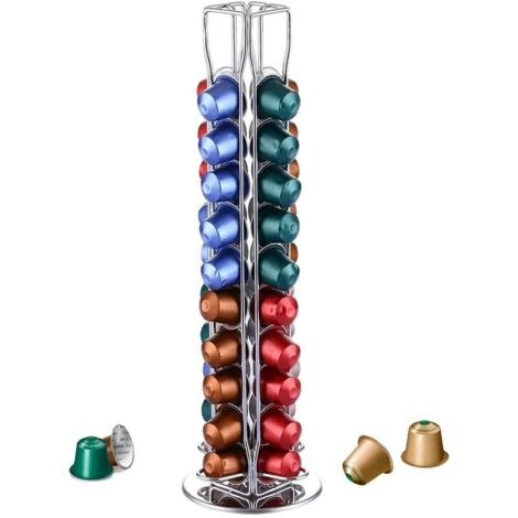 Porte Capsules NespressoOriginal Rotatif Distributeur Présentoir - Pour 40 Pièces-Support Capsules Original Rangement Solution Économie d'espace