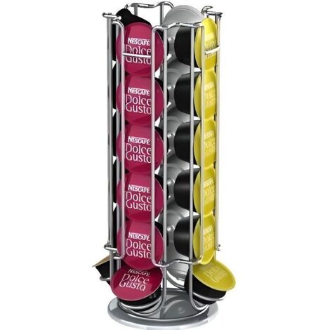 Porte-Capsules Rotatif Pouvant Contenir 24 Capsules Dolce Gusto Acier Chromé