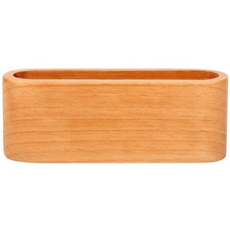 Porte-cartes de visite en bois avec compartiment pour cartes de visite et support pour bureau et plan de travail