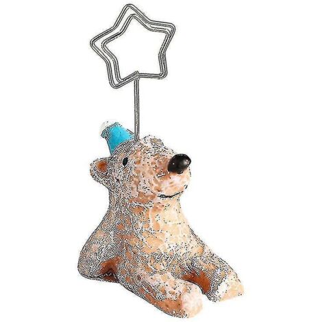 Porte-cartes de visite original en forme d'animal, avec pince à photos et support pour numéros de téléphone, motif ours polaire. Décoration pour bureau.