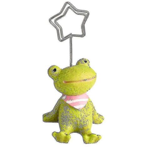 Porte-cartes de visite original en forme de petite grenouille, avec pince à photos et support pour numéros de téléphone. Décoration pour bureau.