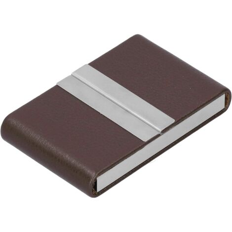 Porte-cartes de visite ultra-mince et léger (marron)