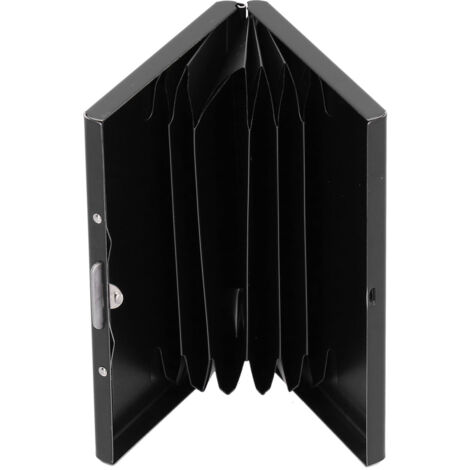 Porte-cartes en acier inoxydable - étui protecteur pour cartes de crédit et cartes de visite - design unisexe noir