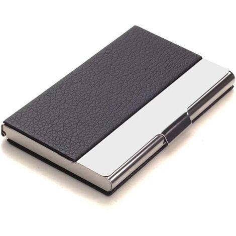 Porte-cartes en métal - En acier inoxydable - Pour homme et femme - Noir, Noir , 1Pcs, Minimaliste