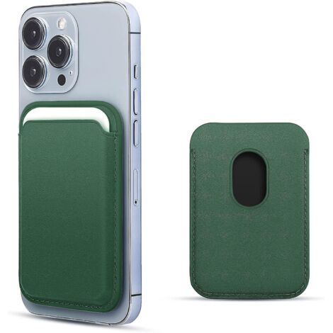 Porte-cartes portefeuille compatible MagSafe RFID pour iPhone 12/13/14 Mini/Plus/Pro/Max - Vert séquoia