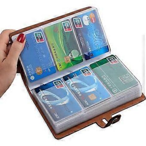 Porte-cartes RFID, organiseur de cartes de visite en cuir avec 96 emplacements, protection pour cartes de crédit et documents importants.