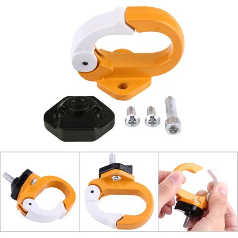 Porte-casque moto universel en alliage d'aluminium, crochet griffe jaune pour suspension et transport