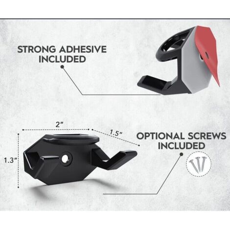 Porte-casquette Autocollante, Lot De 6 Casquettes Support Noir, Porte-chapeaux Muraux Sans Perçage, Fixation Solide, Convient Pour Le Rangement Des Lunettes De Soleil.