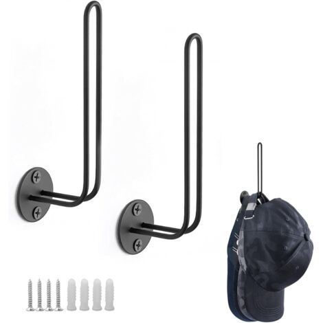 Porte Casquette Range Casquette Mural Porte Chapeau, 2 Pièces Rangement Casquette Organisateur de Support pour Casquette Baseball, Crochets Chapeaux Support pour Perruque Casque