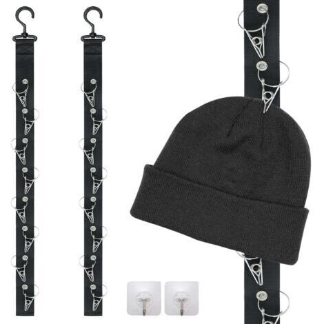 Porte Casquette, Support Chapeau Mural, Baseball Organisateur 360°Rotatif Cap Hanger Étagère Murale,Hanging Portechapeaux pour Rangement Casquettes Serviettes Echarpes