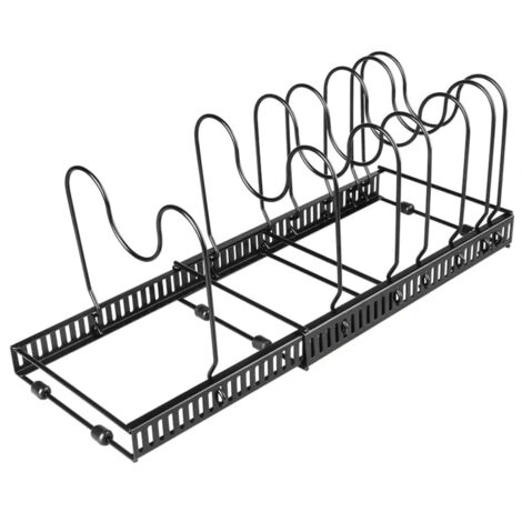 Porte-casseroles Placard Extensible Rangement Casseroles Cuisine Ajustable Range Poêles Organisateur de Poêle sous Évier Support pour Couvercles 10 Compartiments Bronze