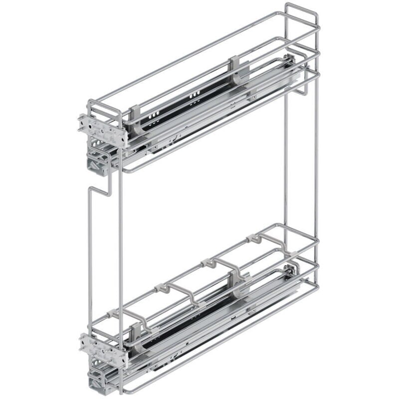 Emuca - 8977611 Porte bouteilles extractible Suprastar avec fermeture amortie, module 200mm, acier, chromé