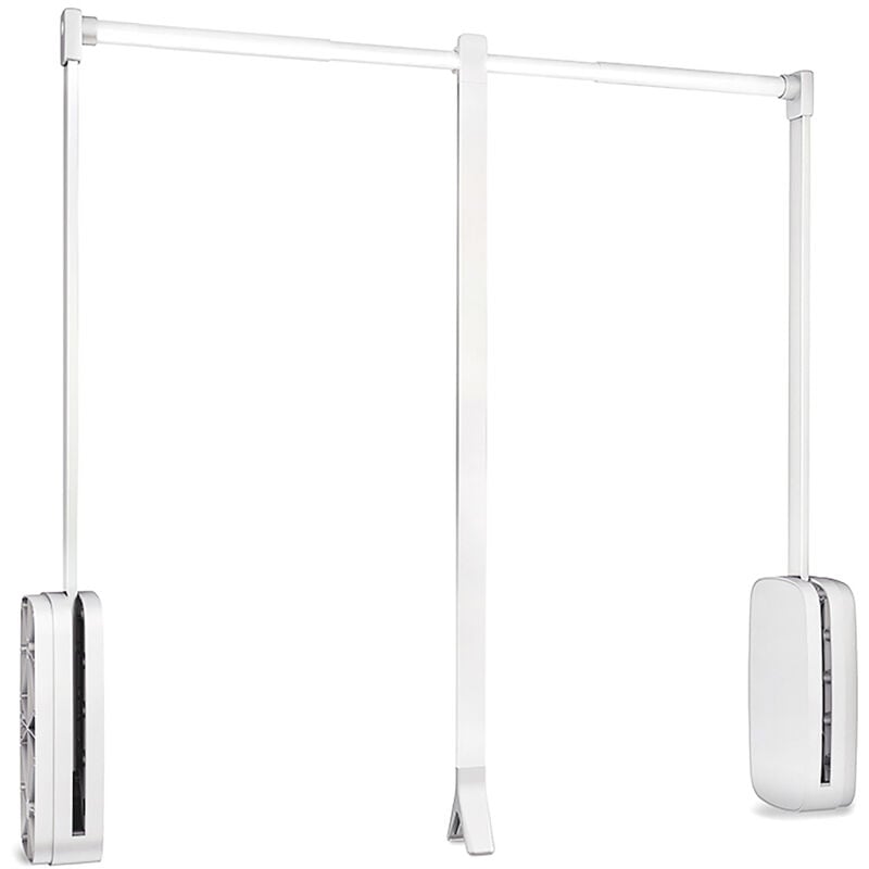 Emuca - Penderie rabattable pour armoire Sling, 830 - 1150, Plastique blanc, Acier et Plastique.