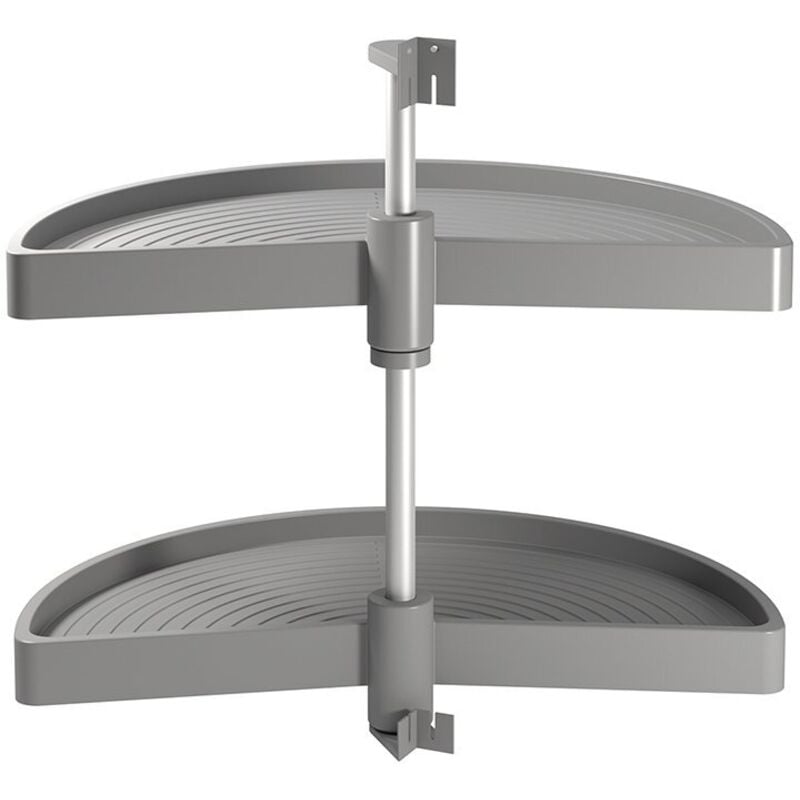 Jeu de plateaux rotatifs Shelvo 1/2 lune, pour module de 900mm, plastique et aluminium, Gris - talla - Emuca