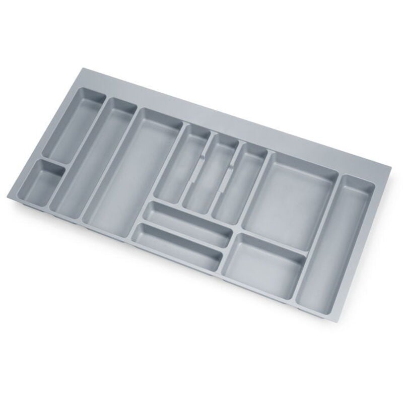Emuca - 8332321 Range couverts Optima pour tiroir universel, module 1.000mm, Plastique, Gris