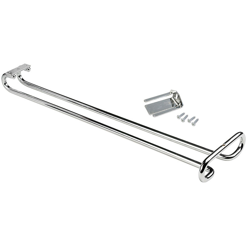 Porte-verres pour meubles à 1 rangée, longueur 410mm, Acier, Chromé - Emuca