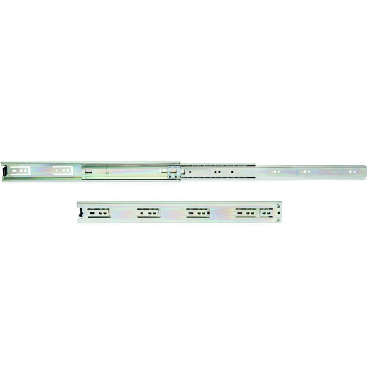 Jeu de coulisses à billes pour tiroir à sortie totale, hauteur 45mm, longueur 500mm, Acier, Zingué - Emuca