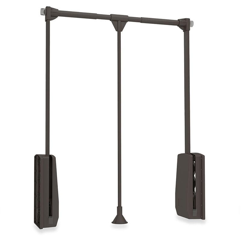 Emuca - Penderie rabattable pour armoire Hang, 450 - 600, Peint en moka, Acier et Plastique.