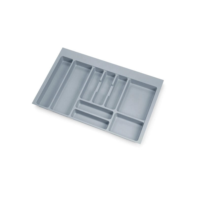 Emuca - Range couverts pour tiroirs de cuisine, pour meuble 800 mm, plastique gris
