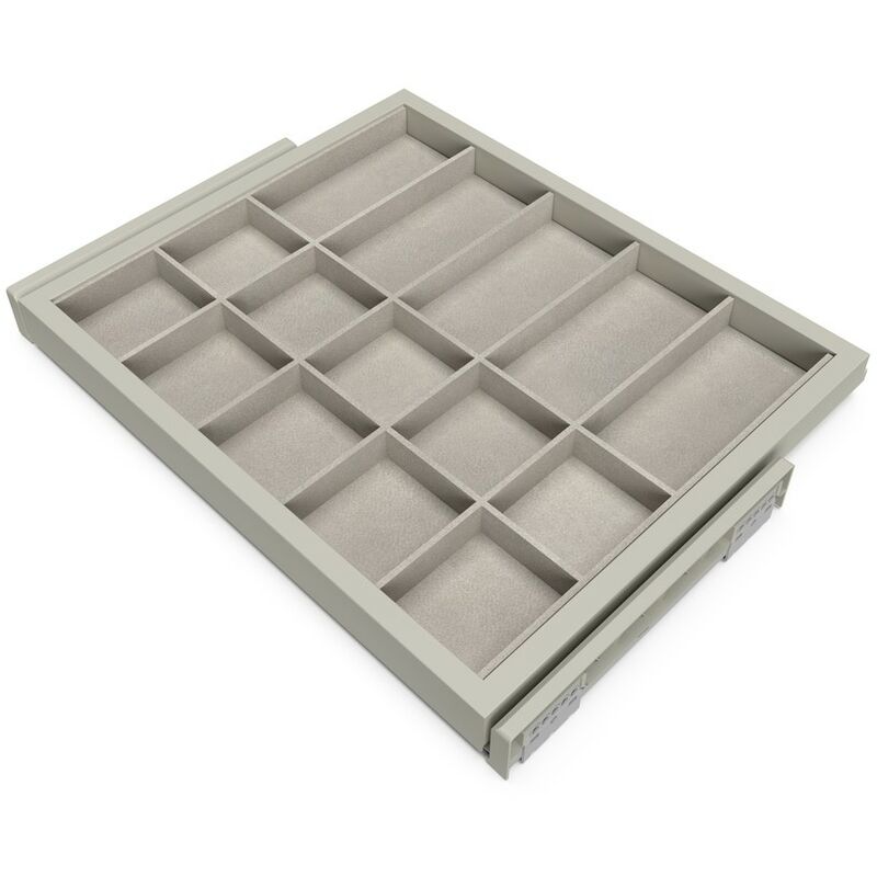 Emuca - Kit de rangement - cadre de coulissage soft-close pour armoire réglable - module 600mm - Gris pierre