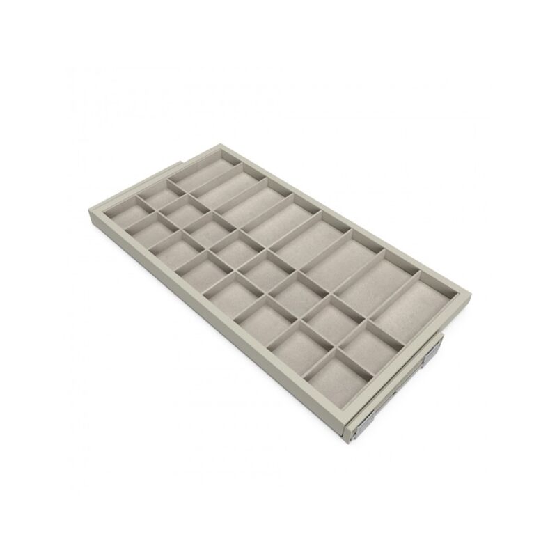 Emuca - Kit de organiser de tiroirs - cadre de coulissage soft close pour armoires - module 900mm- Gris pierre
