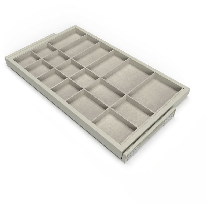Emuca - Kit de organiser de tiroirs - cadre de coulissage soft close pour armoires- réglable- module 800mm- Gris pierre