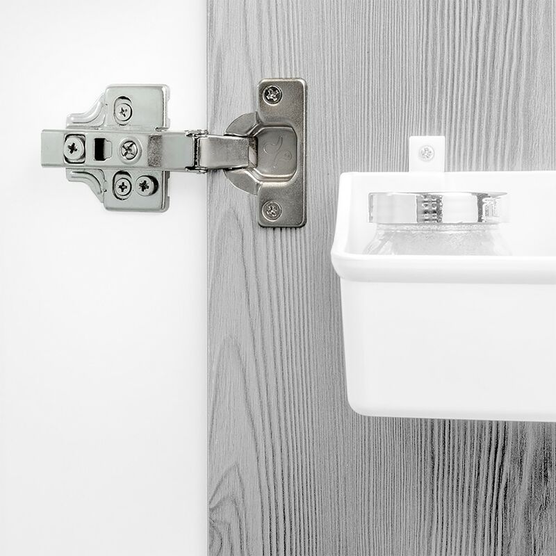 Emuca - Kit de supports pour 3 étagères en bois et 1 module pour structure Zero- Zamak- Peint gris pierre