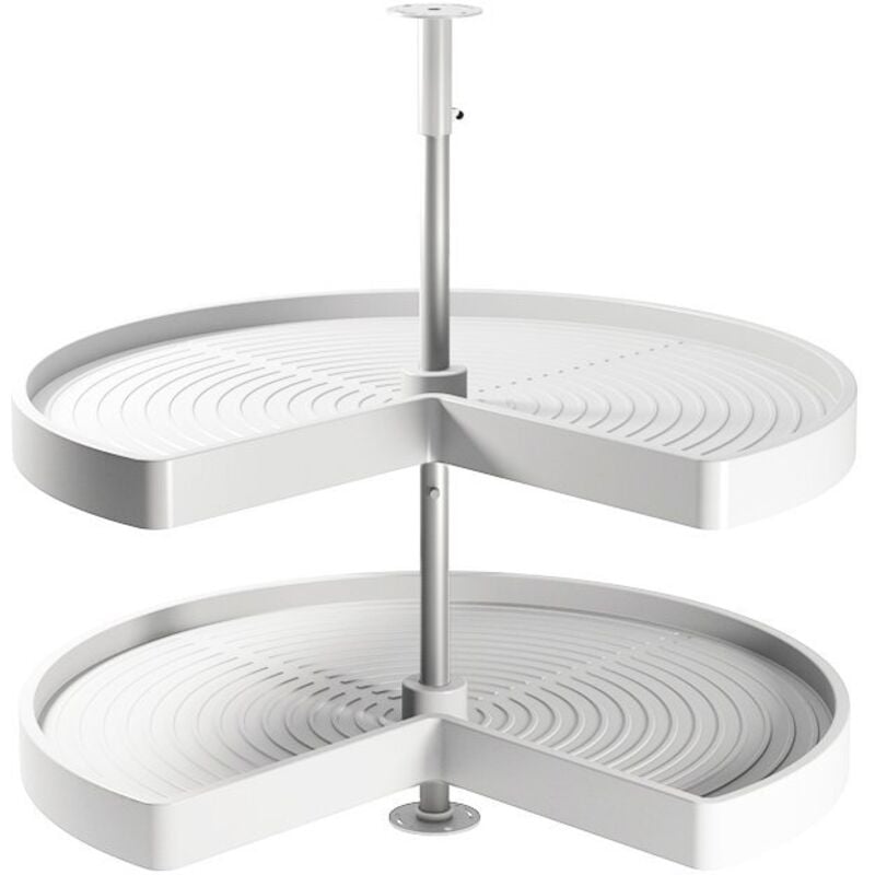 Emuca - jeu de plateaux rotatifs Shelvo 3/4, pour module de 900mm, plastique et aluminium, Blanc - talla