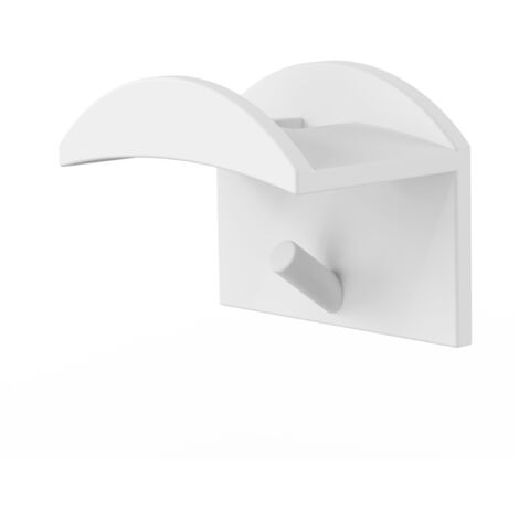 Porte-chapeau Fix mural - Porte tête Surcharge 3kg ABS Adhérence Ultra Forte - Noir/Blanc 5x4x3cm