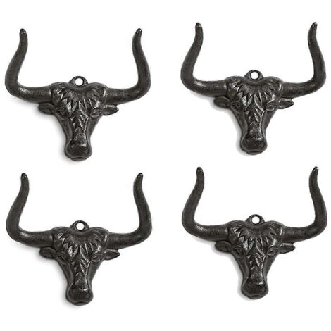 Porte-chapeaux de cowboy mural, lot de 4, style moderne, en métal.