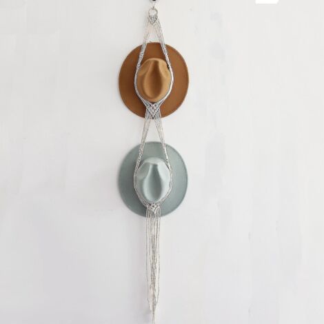 Porte-chapeaux en macramé style bohème, mural, pour femme, 100 % neuf, 130 cm