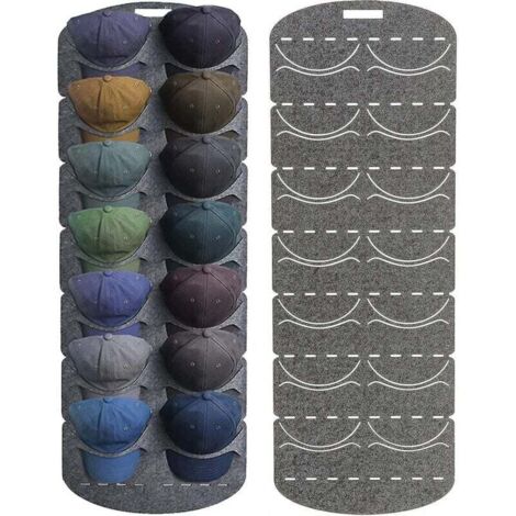 Porte-chapeaux pour casquettes de baseball Porte-chapeaux suspendu au-dessus de la porte Organisateur de casquettes de baseball pour mur de placard 14 poches