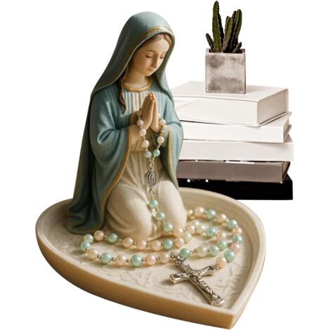 Porte - chapelet Vierge Marie Jésus - Support Religieux en Résine pour