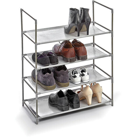 Porte-chaussures 4 étagères Gris Organisation Compacte 4 Niveaux - Domo Pack Living