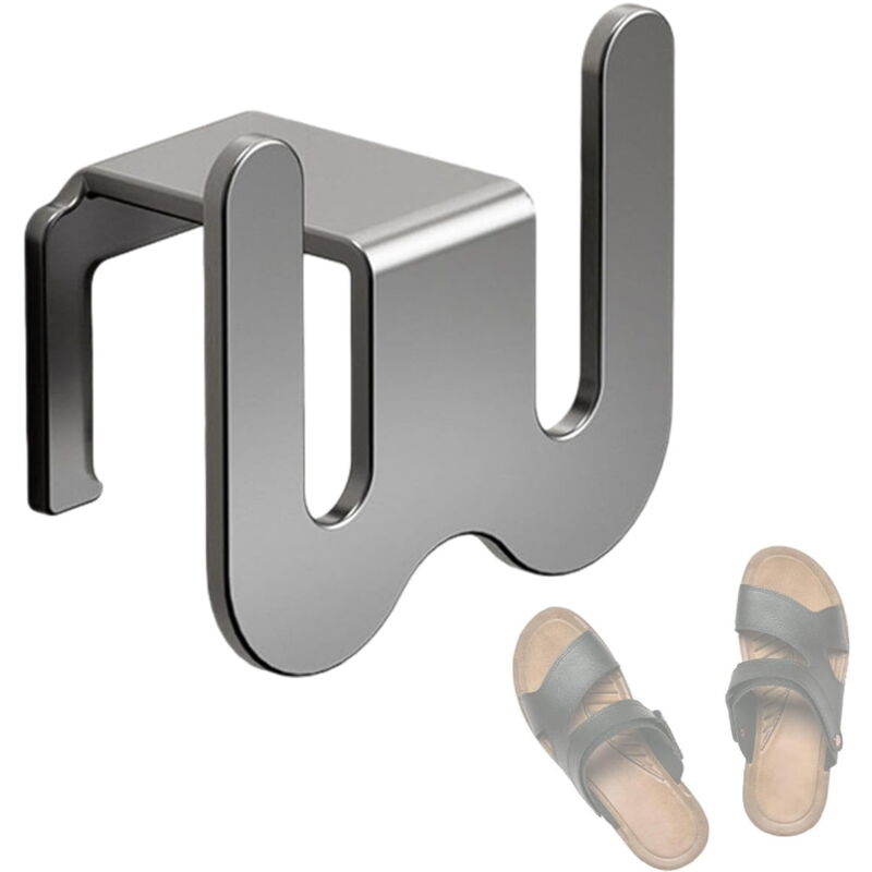 Porte-chaussures adhésif mural – Porte-chaussures d'angle rond Porte-chaussures pour salle de bain, chambre à coucher, cuisine – Gris