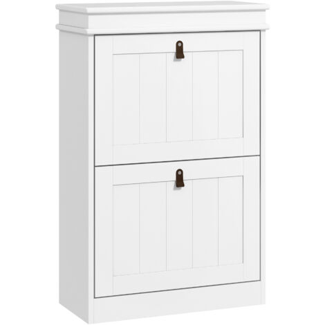 Porte-chaussures étroit 2 portes pliantes étagères réglables pour 10 paires couloir, 54x24x82,5 cm