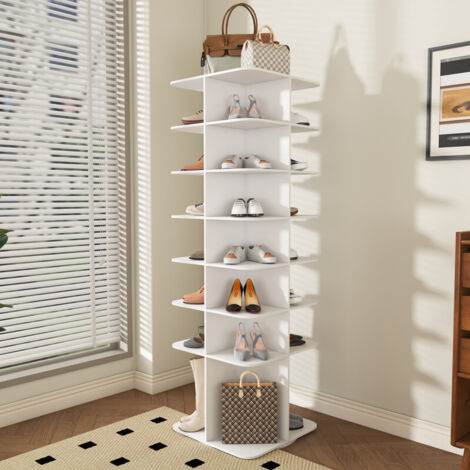 Porte-chaussures rotatif à 7 étages,organiseur de chaussures sur pied pivotant à 360°,tour à chaussures avec socle haut,plateau tournant pour le rangement,pouvant accueillir 28 paires de chaussures, b
