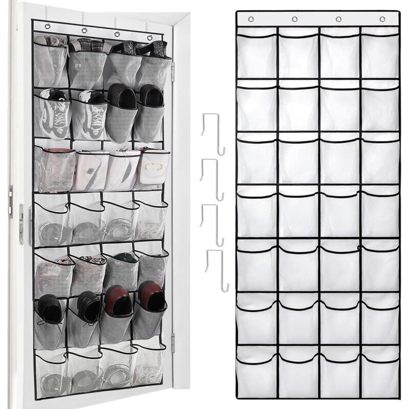 Porte Chaussures Suspendu,Rangement Chaussures Porte,28 Poches Rangement Chaussures Suspendu,Rangement Chaussure à Auspendre,Suspension Multifonction