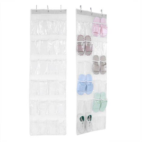 Porte-chaussures transparent avec 24 poches suspendues - Rangement organisé pour chaussures