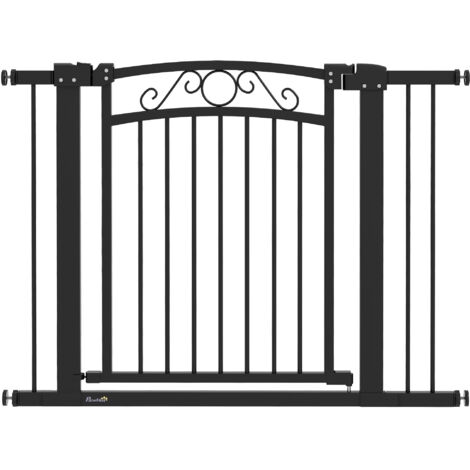 Porte chien largeur réglable 76-104 cm 2 rallonges double serrure, noire