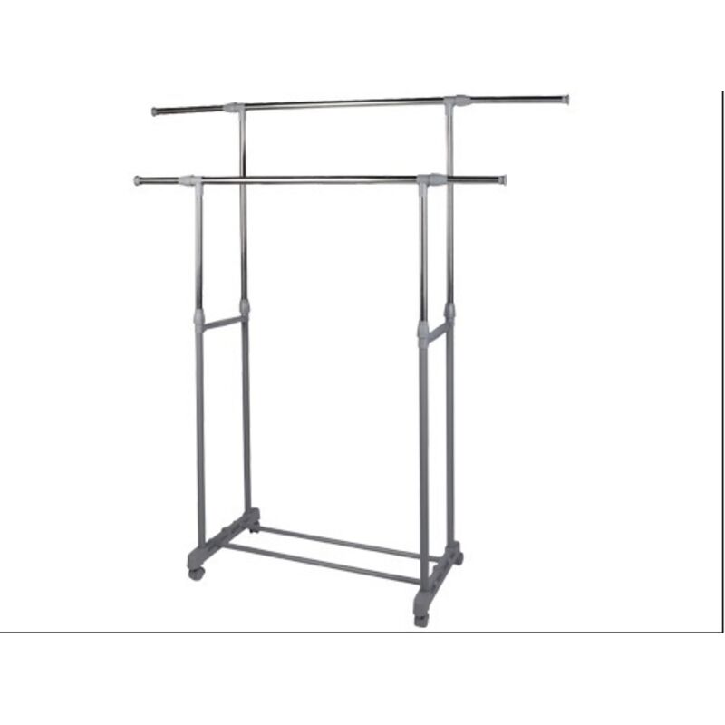 Porte-cintres Brixo double structure en acier 86X39X95/165