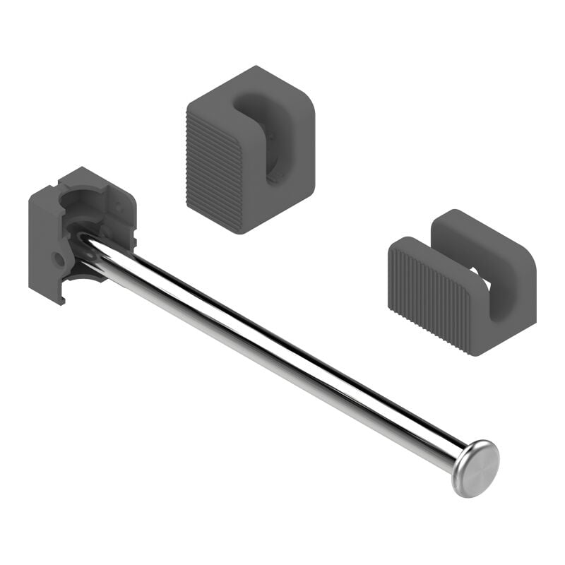 Porte cintres escamotable - Décor : Anthracite - Matériau : Acier inoxydable / Plastique - menage&confort