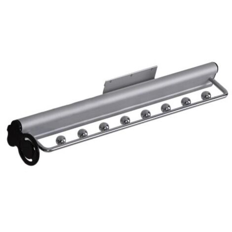 Porte cintres sur coulisse extractible en aluminium, 8 boules - SYNERCIA