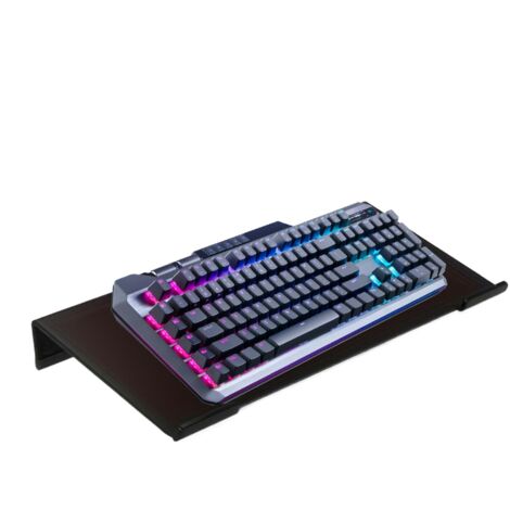 Porte-Clavier,Socle Ergonomique Incliné Transparent - Plateau pour Clavier avec Bande Anti-Dérapant - pour Bureau Maison École Réception Travail Dactylographie Étudiants Joueurs