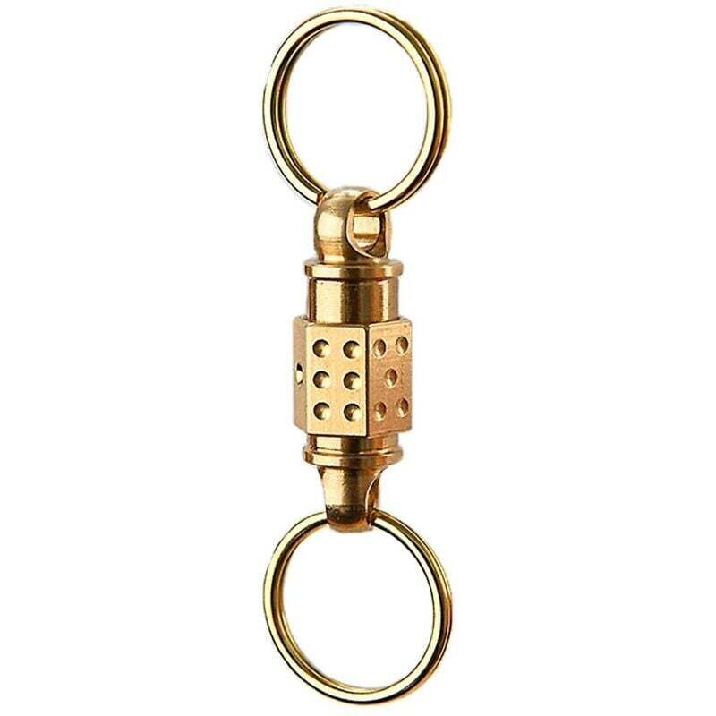 Porte-clés à dégagement rapide, double boucle à ressort, double cadre de porte-clés
