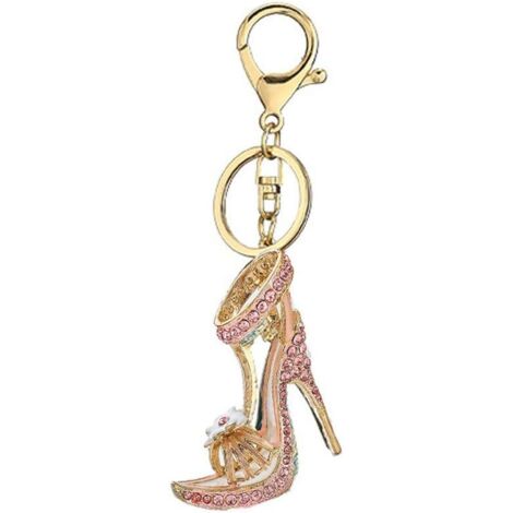 Porte-clés à talons hauts en strass