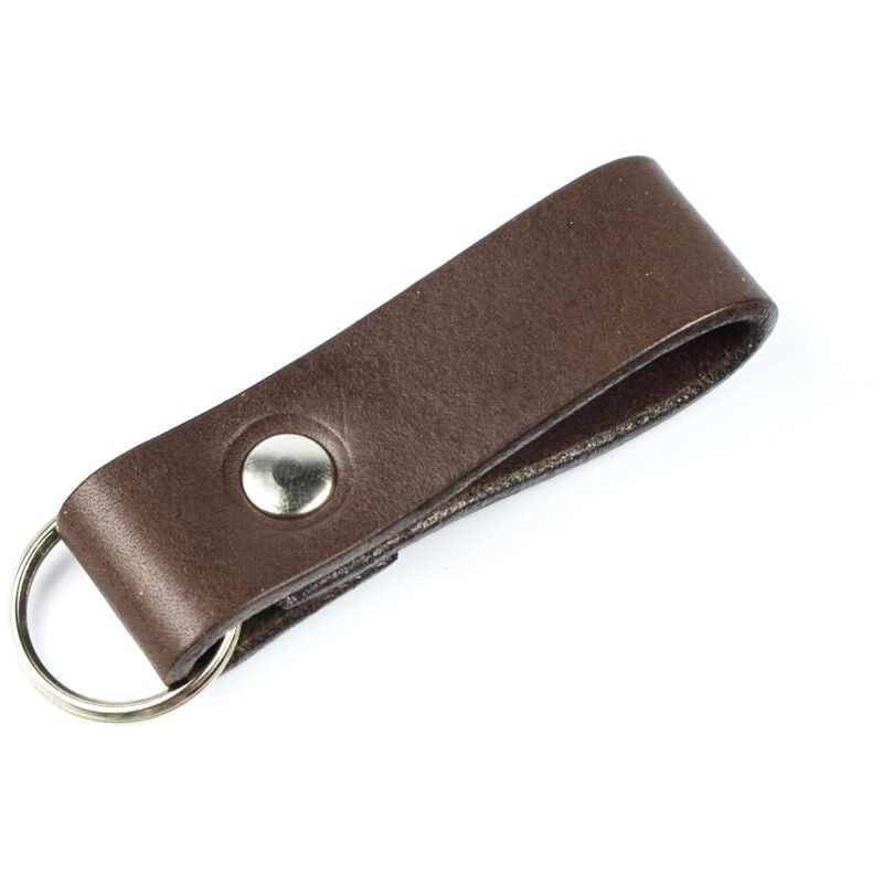 Porte-clés, anneau de clés, cuir MARRON CHOCOLAT Arbre Noir, pendentif clé