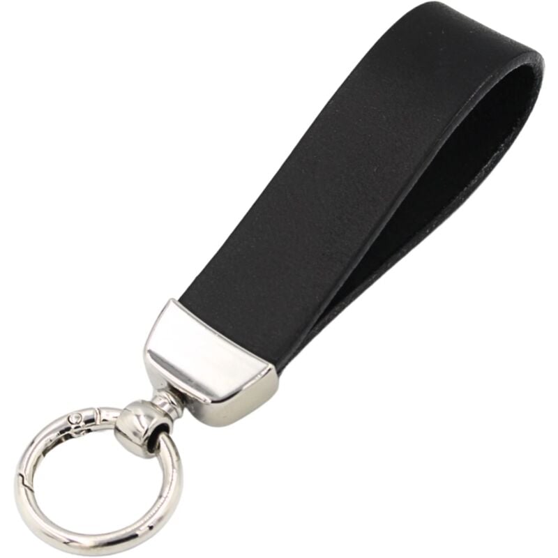 PORTE-CLÉS CUIR NOIR porte-clés design haut de gamme avec fermoir