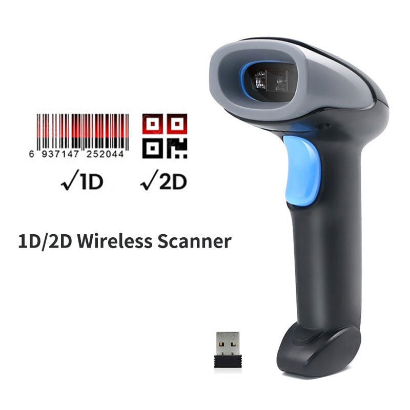 Coocheer - Scanner de codes-barres laser, scanner de codes-barres, universel --- 2D sans fil